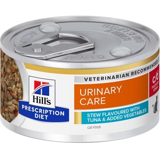Hill's Prescription Diet Feline c/d Urinary Stress guisado com atum e vegetais (lata) 82g