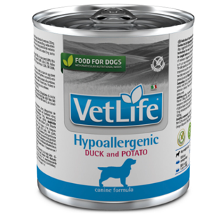 Vet Life Hypoallergenic Duck & Potato Canine lata 300g