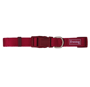 Coleira Nylon Basic Bordeaux